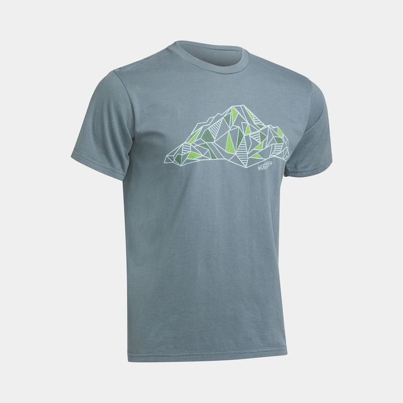 Keen Faceted Mountain - Erkek T-Shirt - Koyu Gri - Turkey (152304CUG)